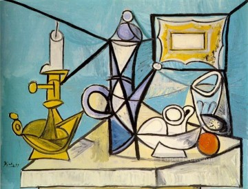 st lawrence and st cyricus Painting - Still Life with R 3 candlestick 1944 cubist Pablo Picasso